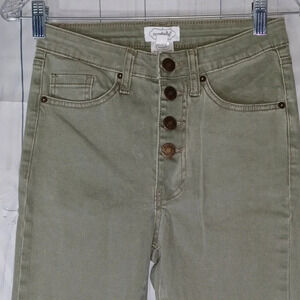 Mud Pie button fly skinny raw hem jeans